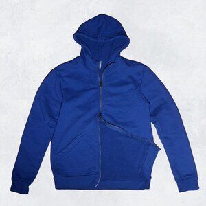 American Apparel French Terry Cotton blue Double Zip heavy hoodie size M